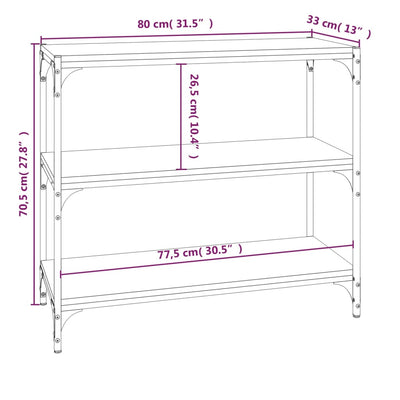 Book Cabinet Black 80x33x70.5 cm Engineered Wood and Steel