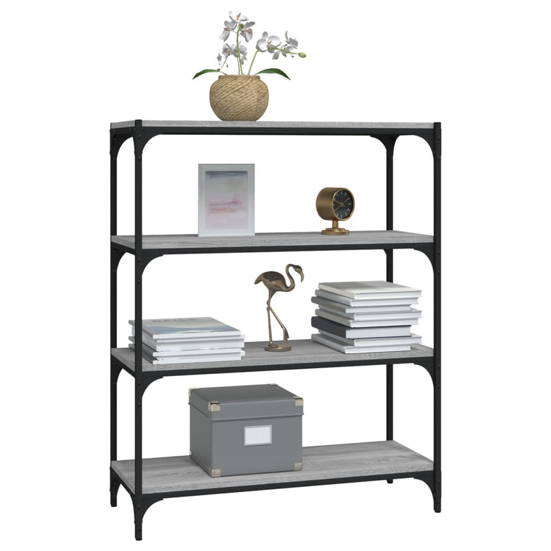 Book Cabinet Grey Sonoma 80x33x100 cm Engineered Wood and Steel