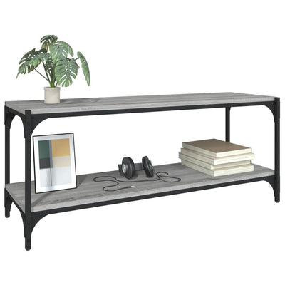 TV Cabinet Grey Sonoma 100x33x41 cm Engineered Wood and Steel