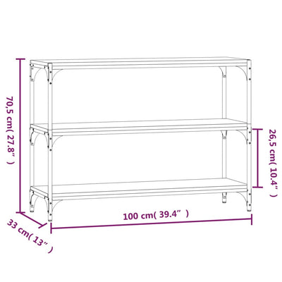 Book Cabinet Grey Sonoma 100x33x70.5cm Engineered Wood and Steel