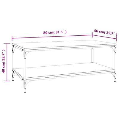 Coffee Table Grey Sonoma 80x50x40 cm Engineered Wood