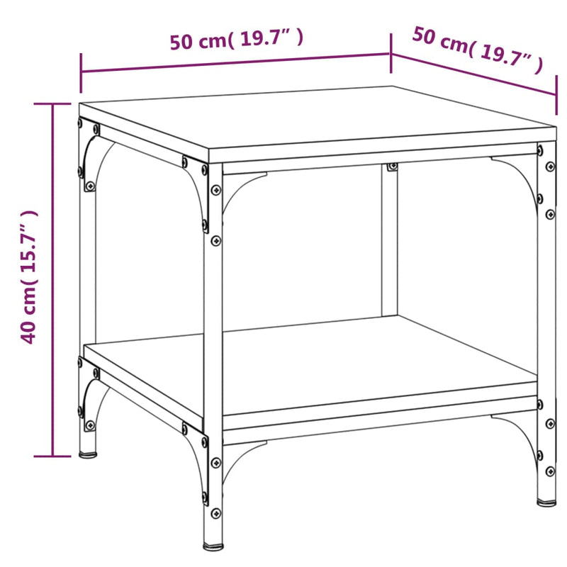 Coffee Table Black 50x50x40 cm Engineered Wood