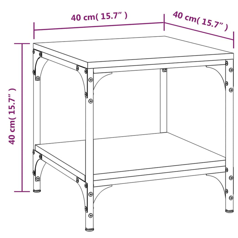 Side Table Black 40x40x40 cm Engineered Wood