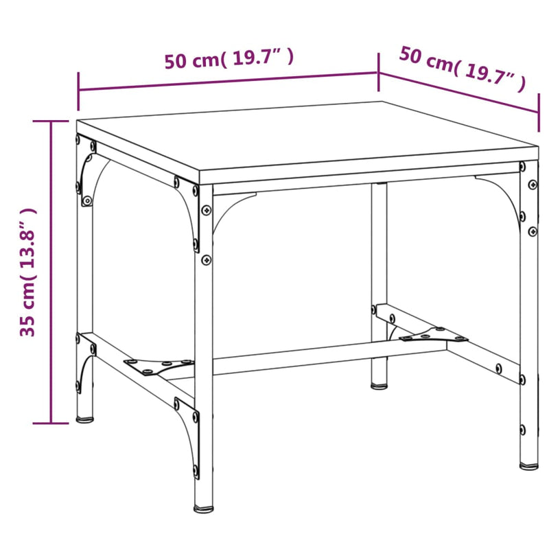 Coffee Table Black 50x50x35 cm Engineered Wood