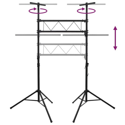 Light Stand Black 238x115x(180-300) cm Steel