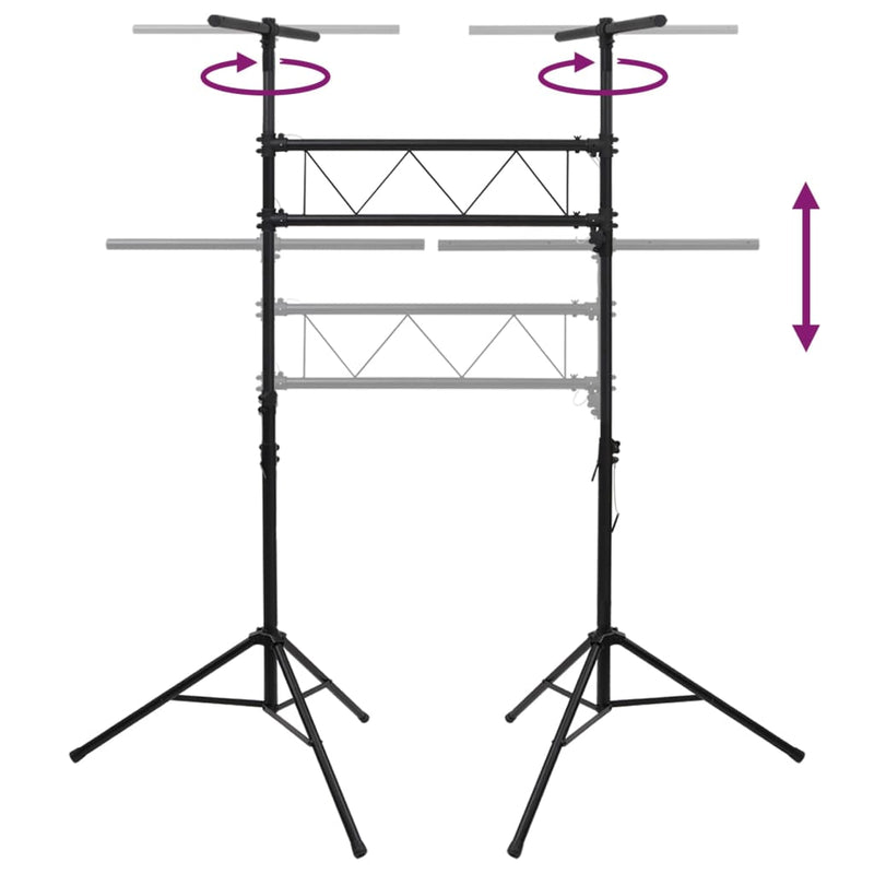 Light Stand Black 238x115x(180-300) cm Steel