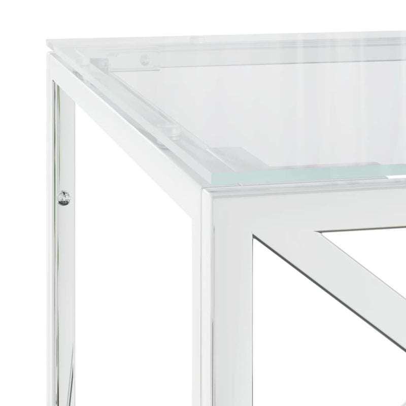 Coffee Table 110x45x45 cm Stainless Steel and Glass