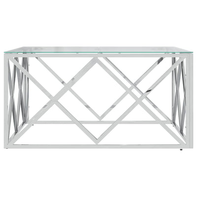 Coffee Table 80x80x40 cm Stainless Steel and Glass