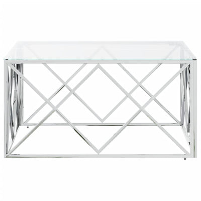 Coffee Table 80x80x40 cm Stainless Steel and Glass