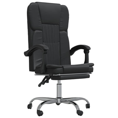 Reclining Office Chair Black Faux Leather