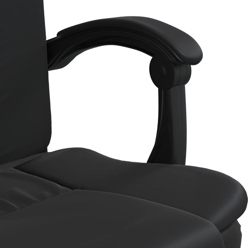 Reclining Office Chair Black Faux Leather