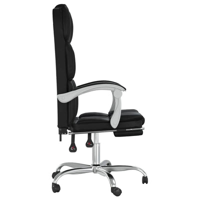 Reclining Office Chair Black Faux Leather