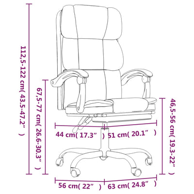 Reclining Office Chair Black Faux Leather