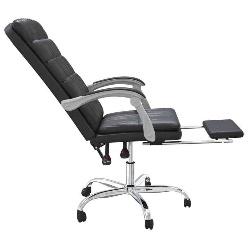 Reclining Office Chair Black Faux Leather