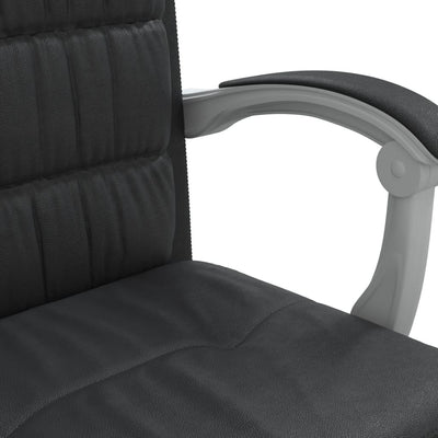 Reclining Office Chair Black Faux Leather