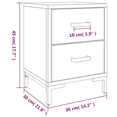 Bedside Cabinet Brown 36x30x45 cm Solid Pinewood