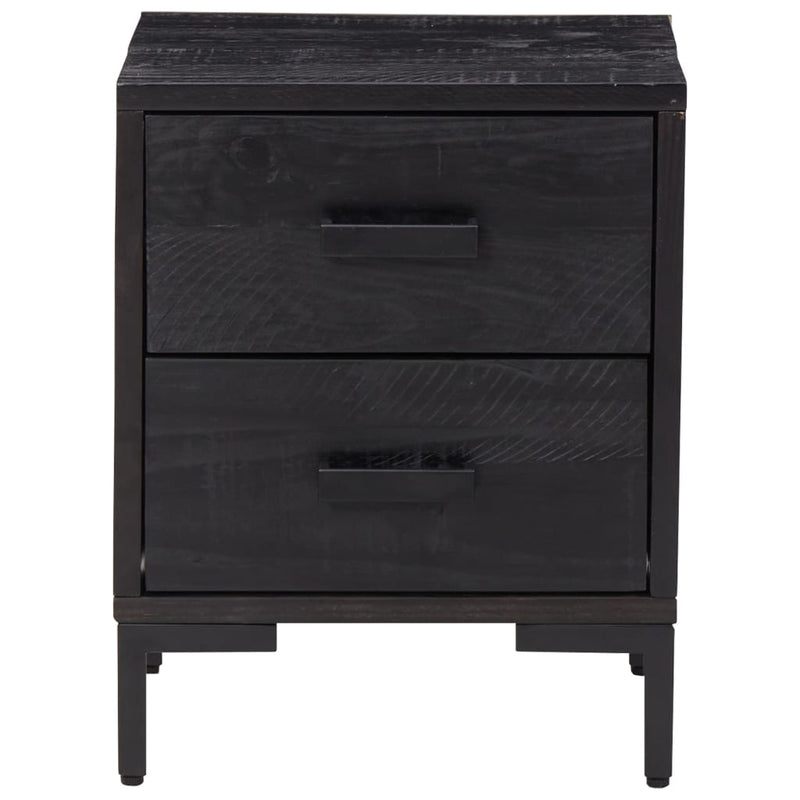 Bedside Cabinet Black 36x30x45 cm Solid Pinewood
