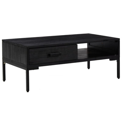 Coffee Table Black 90x50x35 cm Solid Pinewood