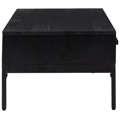 Coffee Table Black 90x50x35 cm Solid Pinewood