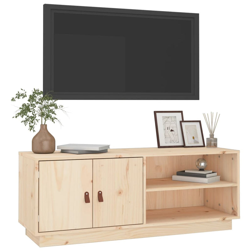 TV Cabinet 105x34x40 cm Solid Wood Pine