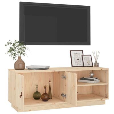 TV Cabinet 105x34x40 cm Solid Wood Pine