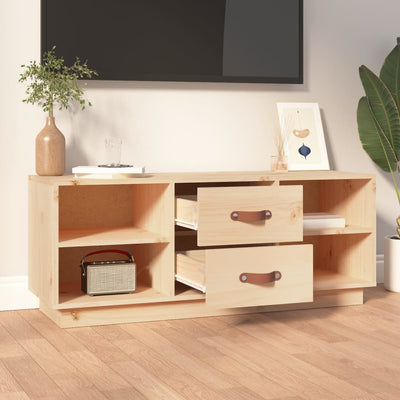 TV Cabinet 100x34x40 cm Solid Wood Pine