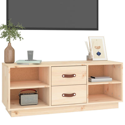 TV Cabinet 100x34x40 cm Solid Wood Pine