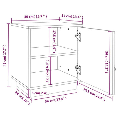 Bedside Cabinets 2 pcs 40x34x45 cm Solid Wood Pine