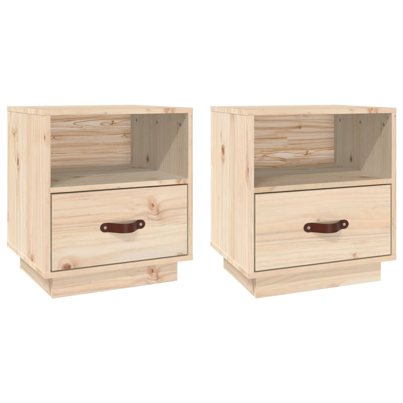 Bedside Cabinets 2 pcs 40x34x45 cm Solid Wood Pine