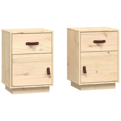 Bedside Cabinets 2 pcs 40x34x55 cm Solid Wood Pine