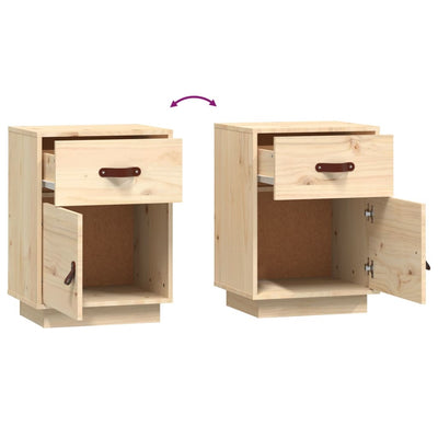 Bedside Cabinets 2 pcs 40x34x55 cm Solid Wood Pine