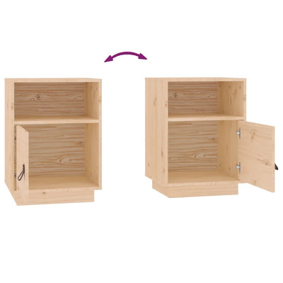 Bedside Cabinets 2 pcs 40x34x55 cm Solid Wood Pine