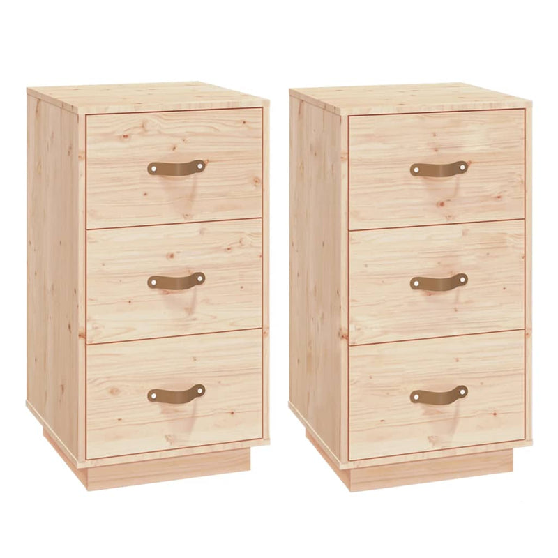 Bedside Cabinets 2 pcs 40x40x75 cm Solid Wood Pine