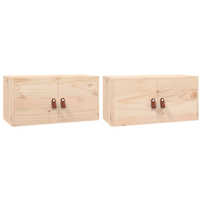 Wall Cabinets 2 pcs 60x30x30 cm Solid Wood Pine