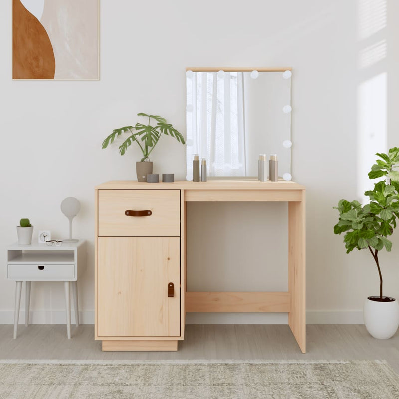 Dressing Table with LED 95x50x133.5 cm Solid Wood Pine