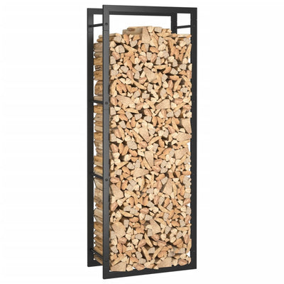 Firewood Rack Matt Black 50x28x132 cm Steel