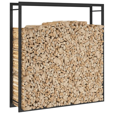 Firewood Rack Matt Black 110x28x116 cm Steel