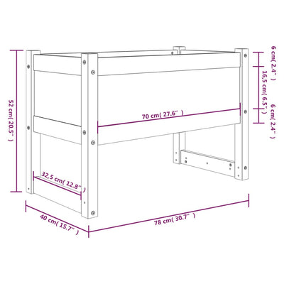 Planter 78x40x52 cm Solid Wood Pine