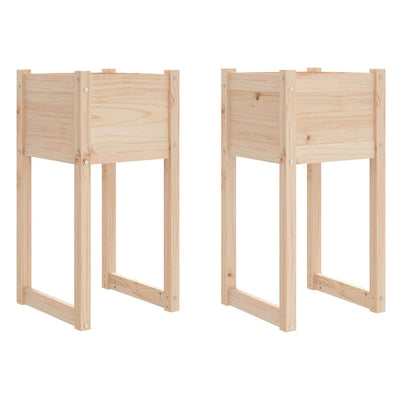 Planters 2 pcs 40x40x81 cm Solid Wood Pine