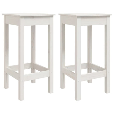 Bar Chairs 2 pcs White 40x40x78 cm Solid Wood Pine