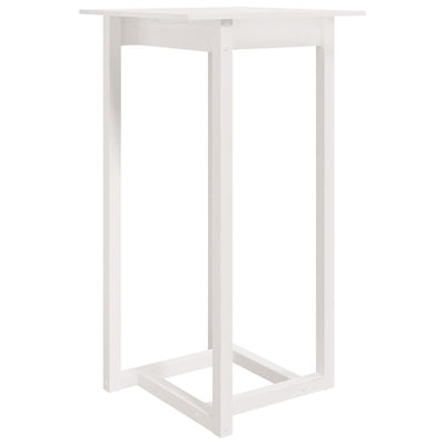 Bar Table White 60x60x110 cm Solid Wood Pine