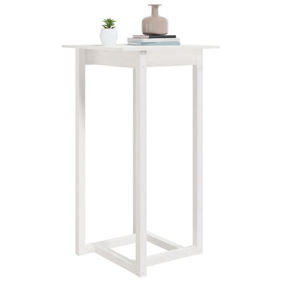 Bar Table White 60x60x110 cm Solid Wood Pine