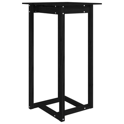 Bar Table Black 60x60x110 cm Solid Wood Pine