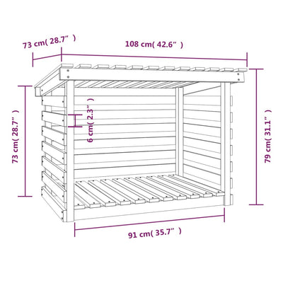 Firewood Rack 108x73x79 cm Solid Wood Pine