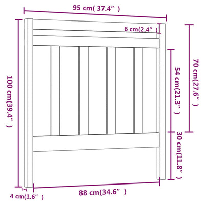 Bed Headboard 95 cm Solid Wood Pine