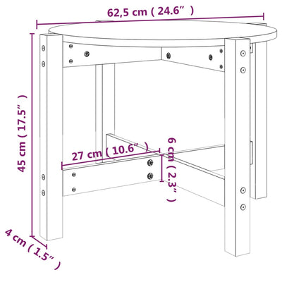 Coffee Table Ø 62,5x45 cm Solid Wood Pine