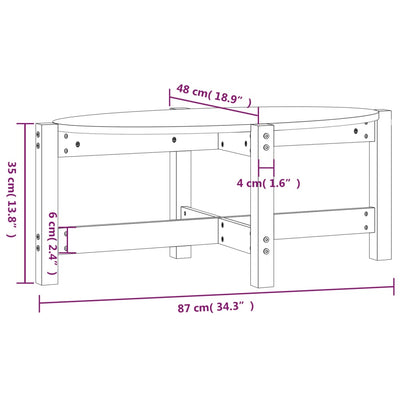 Coffee Table 87x48x35 cm Solid Wood Pine