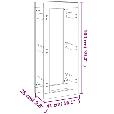 Firewood Rack 41x25x100 cm Solid Wood Pine