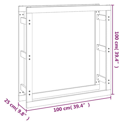 Firewood Rack 100x25x100 cm Solid Wood Pine