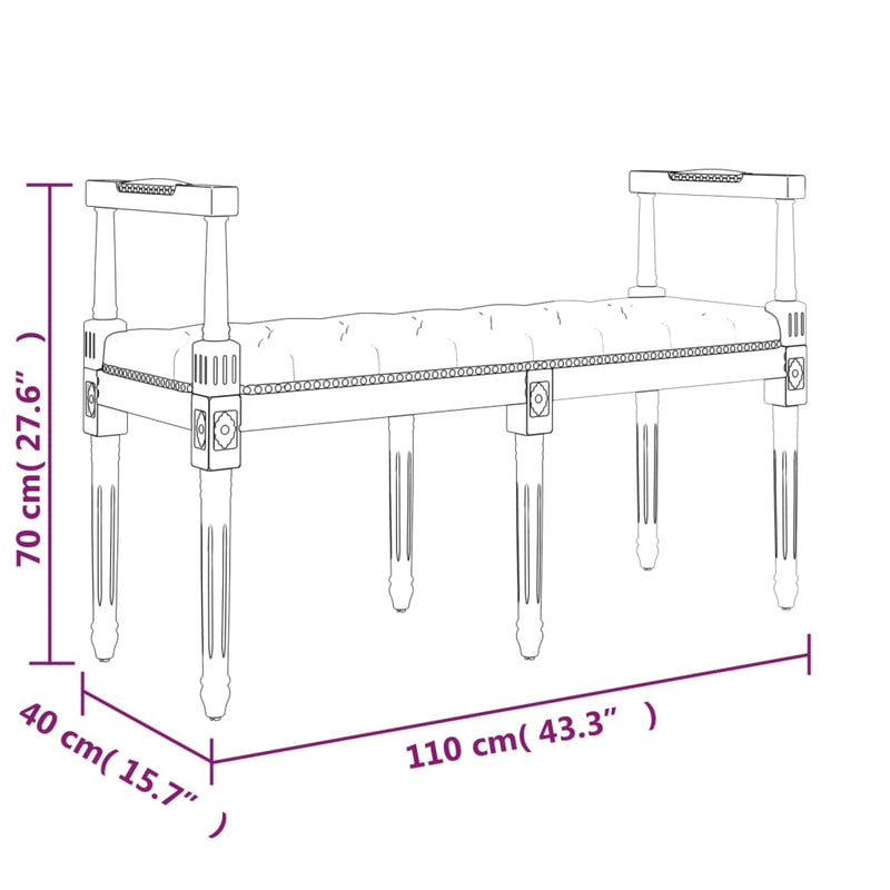 Bench Dark Grey 110x40x70 cm Fabric